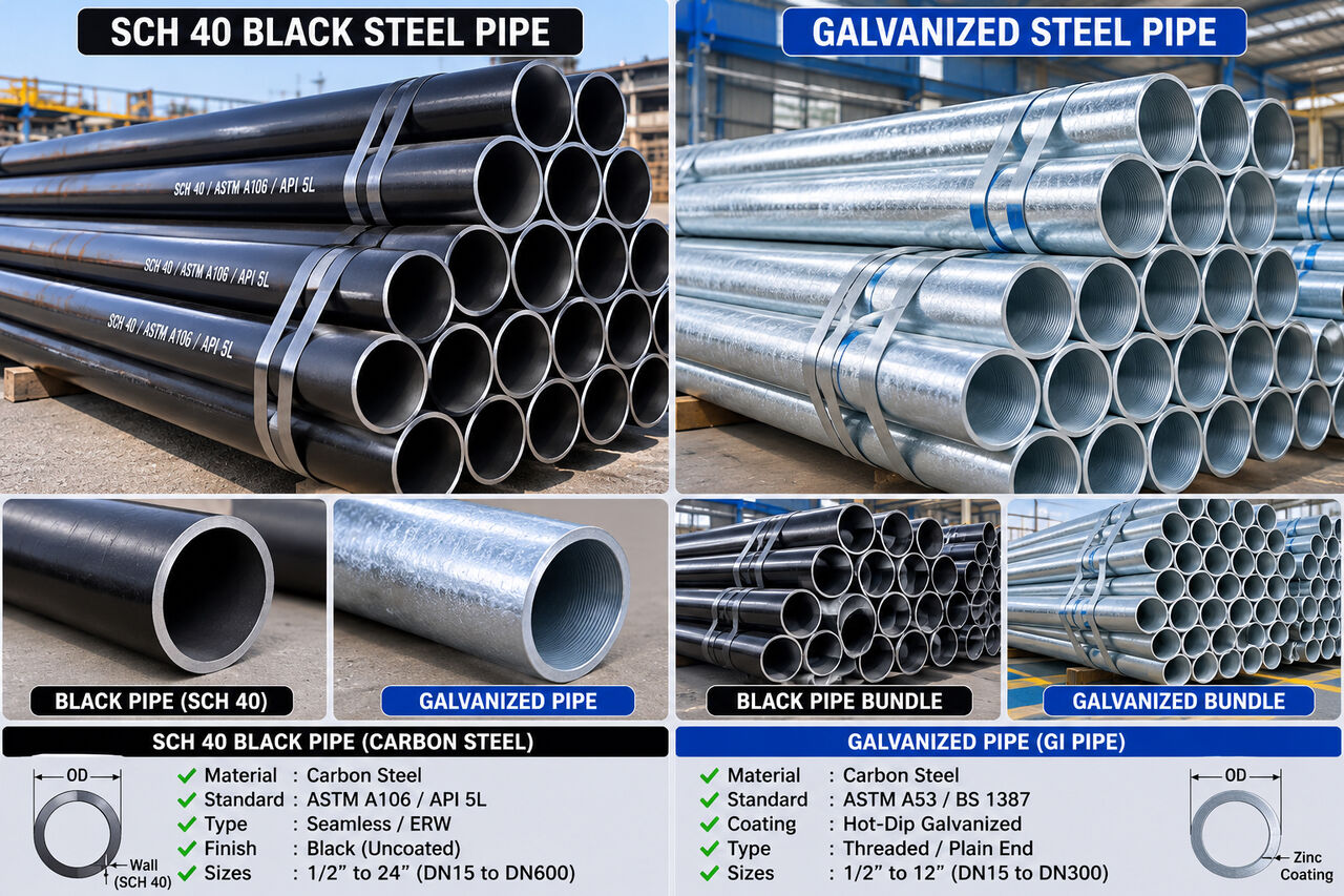 Dammam, Business, 1. GALVANIZED PIPE &bull; SCH 40 BLACK PIPE &bull; FENCING & WIRE MESH STOCKIST  2. STEEL PIPE & FEN