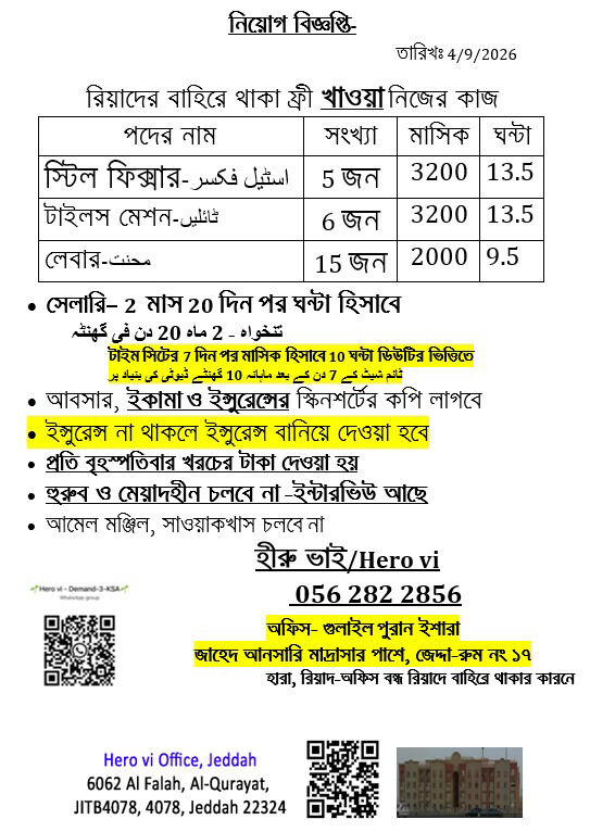 Jeddah, Jobs, Tiller Mason ,, Labor-for Civil Work