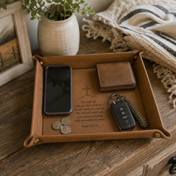 New York, Business, Buy Leather Valet Tray | Custom Personalized Organizer Gifts
