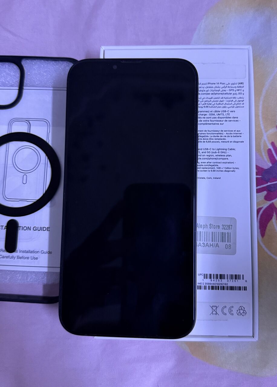 Jeddah, Mobile Phones, SAR 1700,  Iphone 14 Plus 128 Gb Black Color