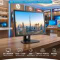 BHD 30,  HP 24" WUXGA FHD Wide Monitor - 360* Rotatable - Input: DP, VGA & DVI - Very Good Working