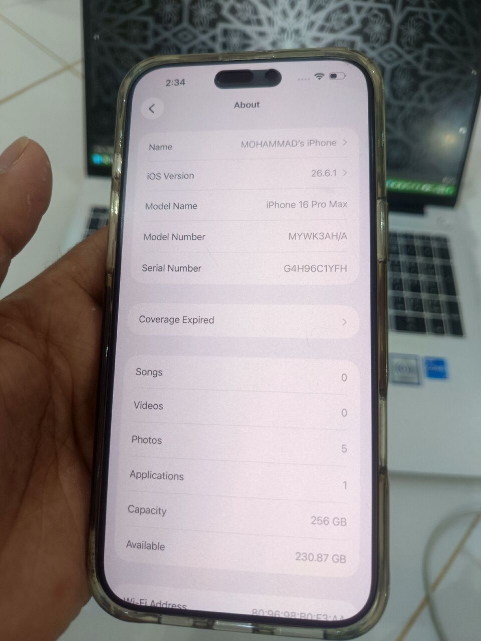 Al Malaz, Electronics, SAR 3699,  IPhone 16 Pro Max 256GB (97% BH - Female Used)