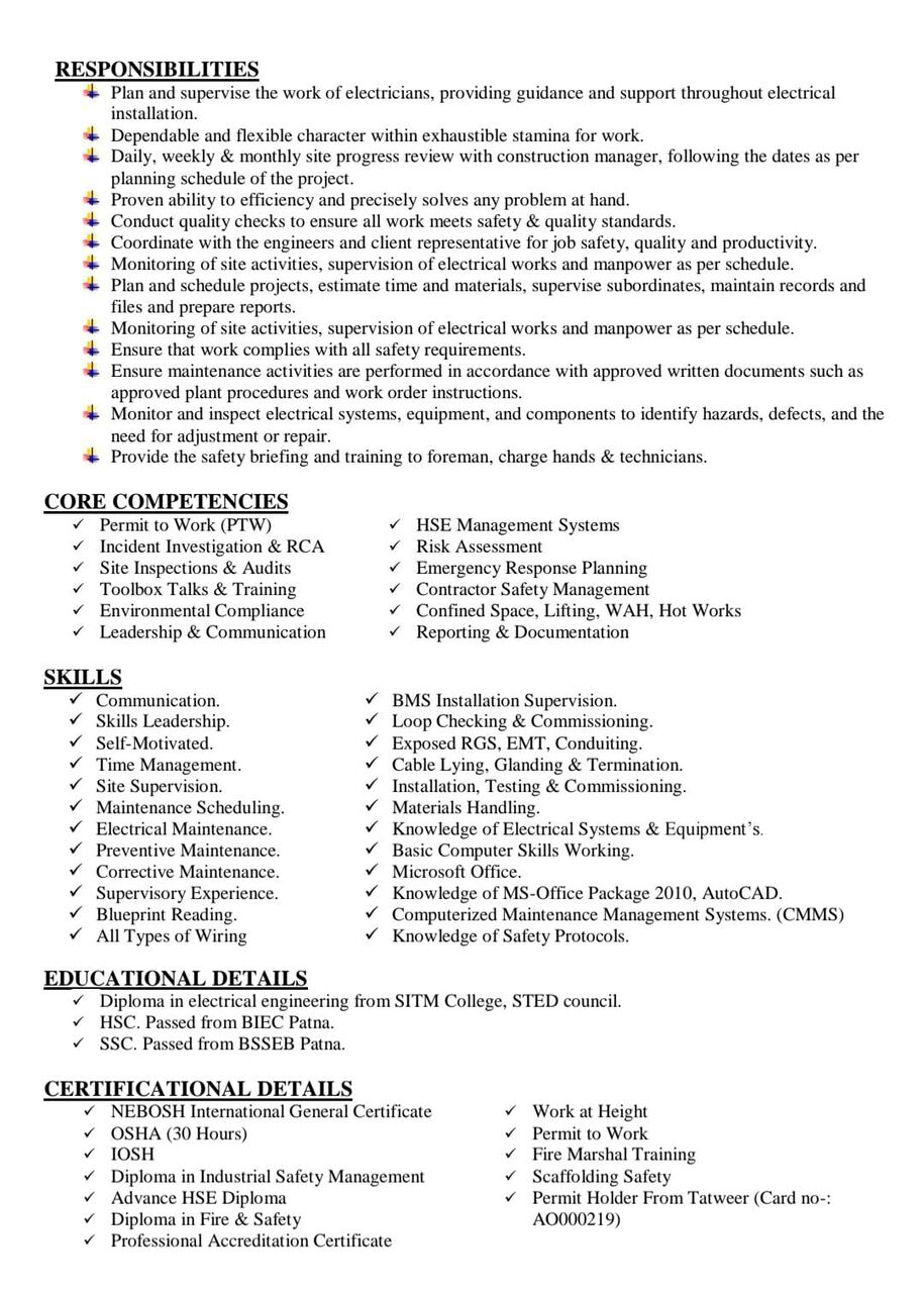 Al Ula, Job Seekers, Electrical / ELV Supervisor