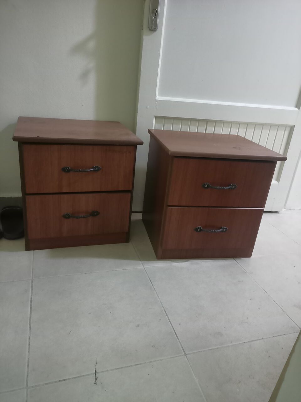 Al Aziziyah, Furniture, SAR 200,  Two-drawer Bedside Table 2 Set Good Condition Only 200