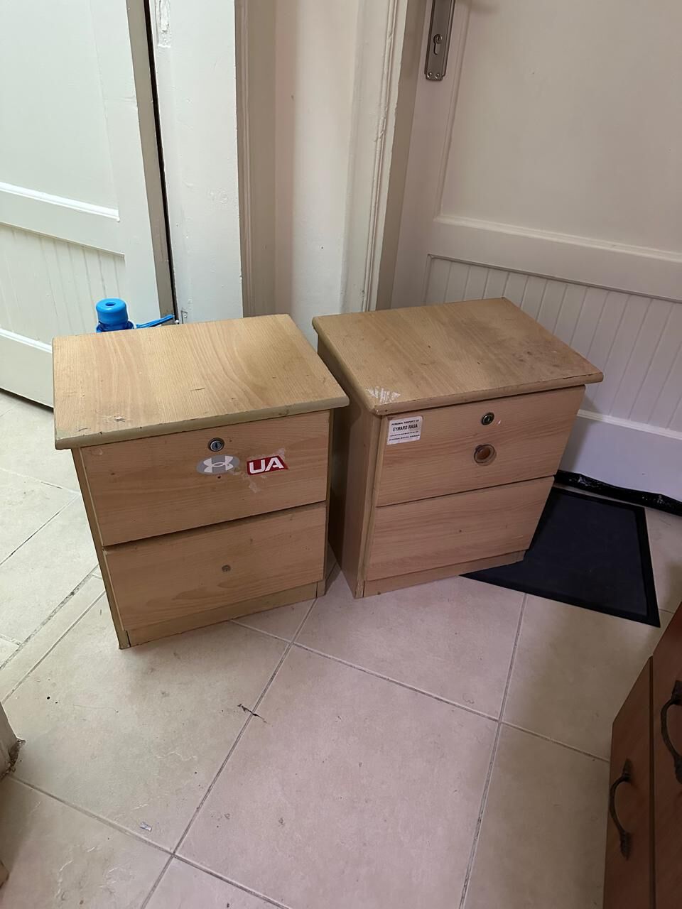 Al Aziziyah, Furniture, SAR 200,  Two-drawer Bedside Table 2 Set Good Condition Only 200