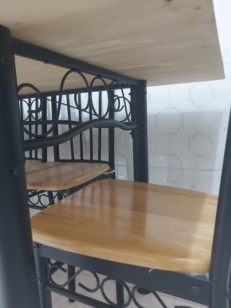 Dammam, Household Items, SAR 380,  Wooden / Steel Strong  Dining Table 1.5m X 90cm + 6 Chairs In Excellent Condition