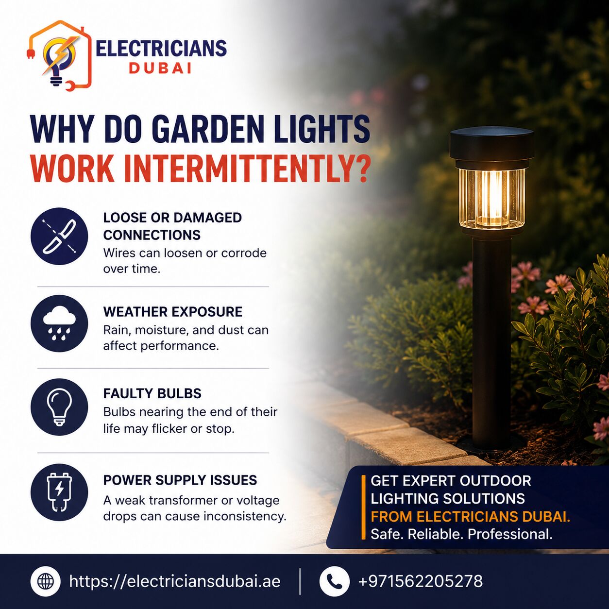 Dubai, Technical, Why Do Garden Lights Work Intermittently?