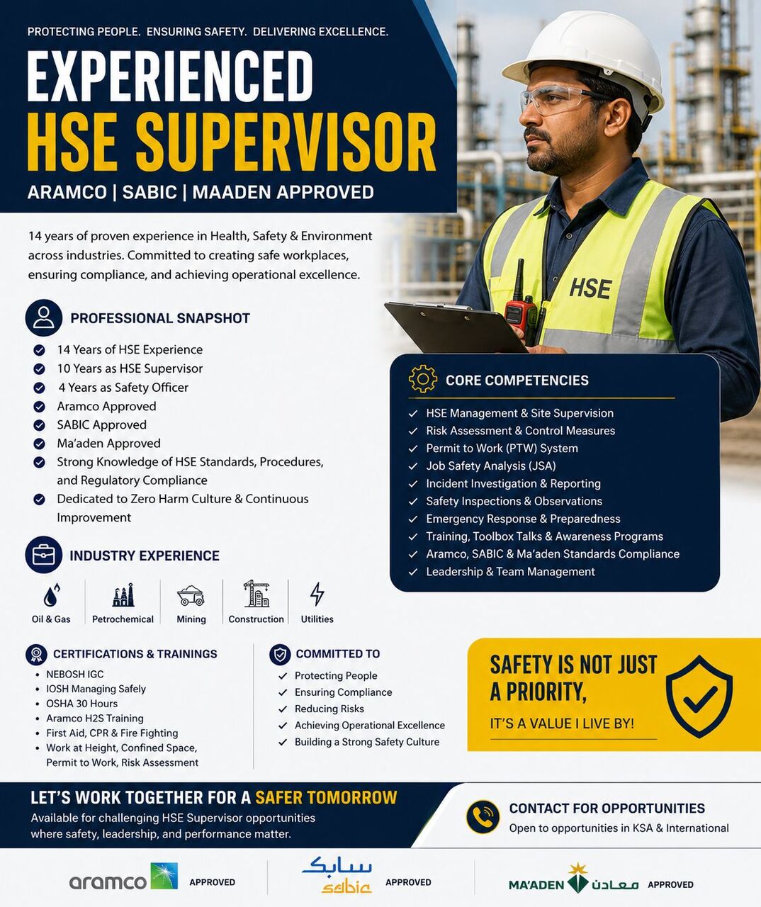 Jubail, Job Seekers, Aramco Approved Hse Supervisor