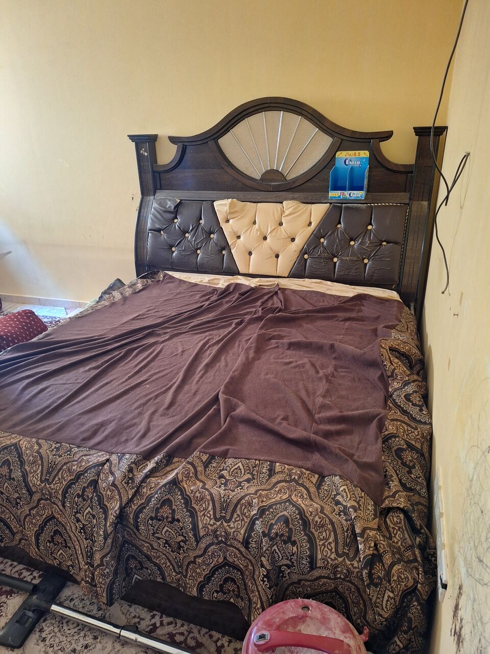 Riyadh, Furniture, SAR 250,  King Size Double Cot With Bed Good Condition