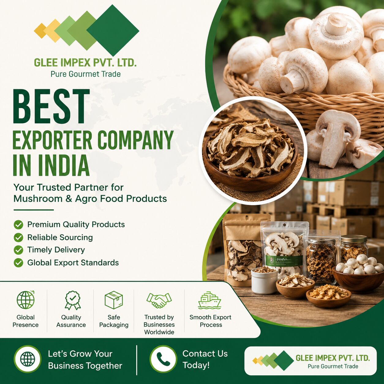 Mumbai, Food, Best Exporter Company In India &ndash; Glee Impex For Quality Mushrooms & Food Products