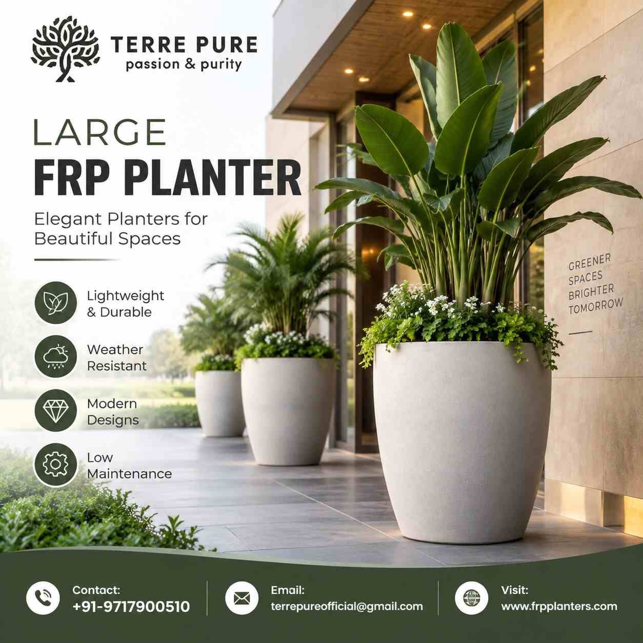 Greater Noida, Farm & Garden, Buy Premium Large FRP Planter For Outdoor & Indoor Spaces