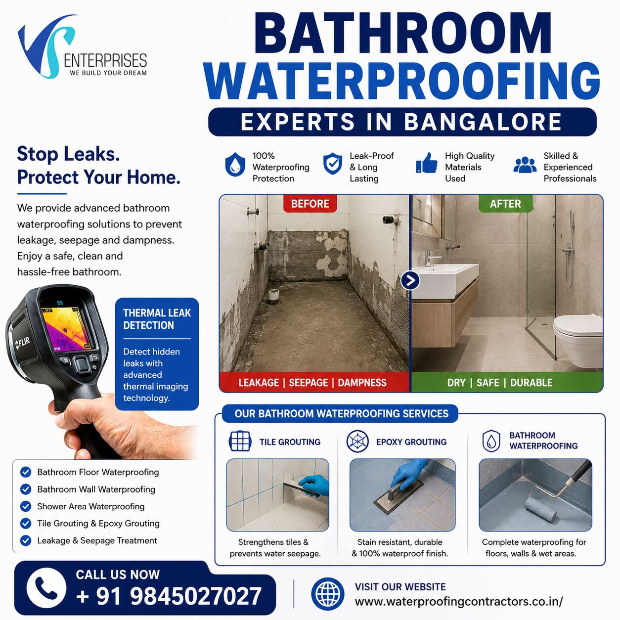 Bangalore, Construction, Bathroom Waterproofing Experts In Bangalore