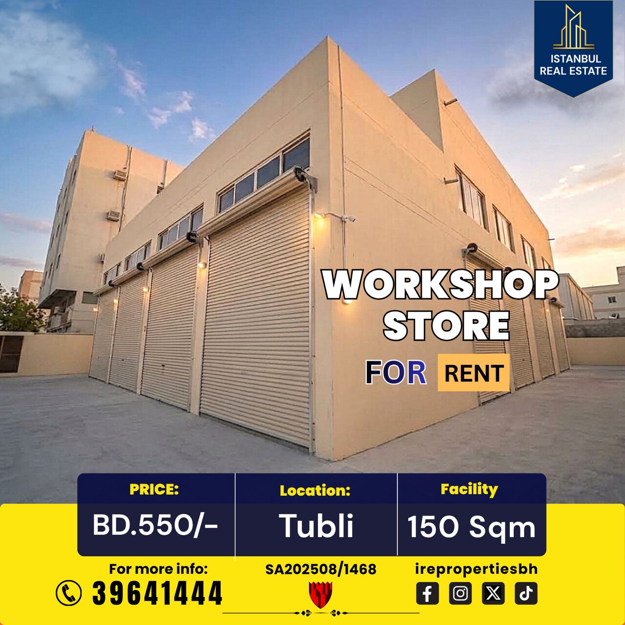 Tubli, Warehouses, BHD 550,  150 Sq. Meter,  Workshop | Store For Rent In Tubli BD.550/-
