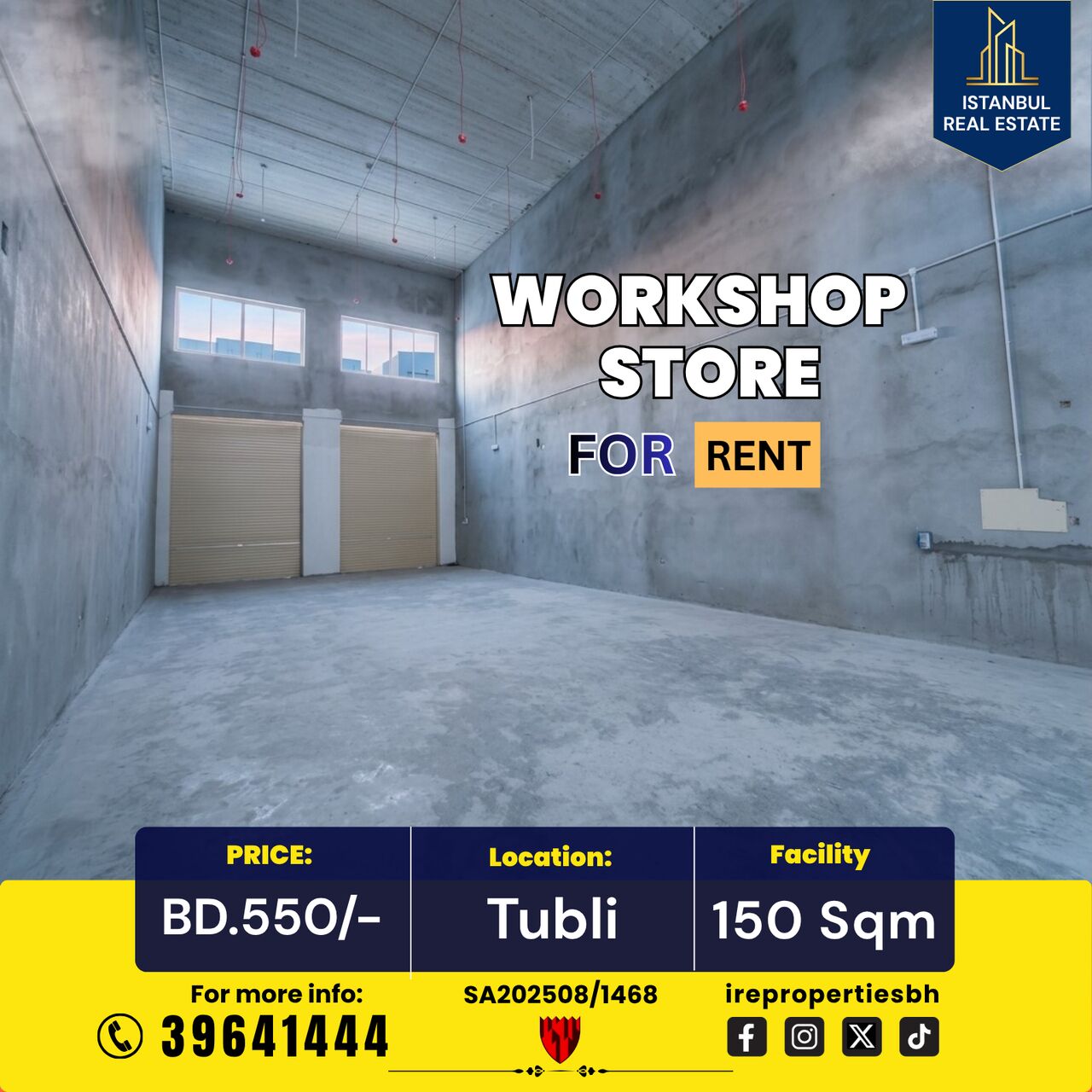 Tubli, Warehouses, BHD 550,  150 Sq. Meter,  Workshop | Store For Rent In Tubli BD.550/-