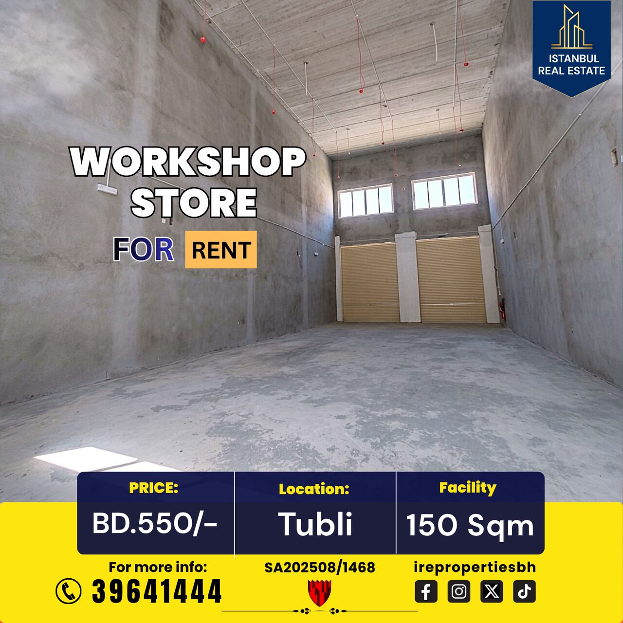 Tubli, Warehouses, BHD 550,  150 Sq. Meter,  Workshop | Store For Rent In Tubli BD.550/-