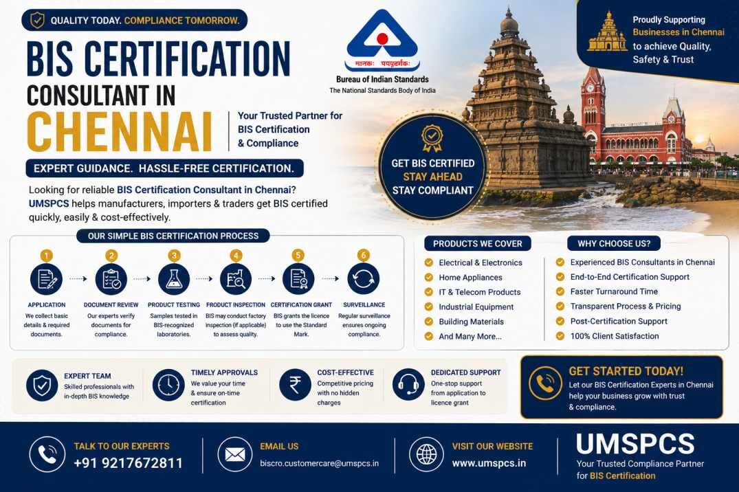Chennai, Business, Where Can I Find A BIS Certification Consultant In Chennai?