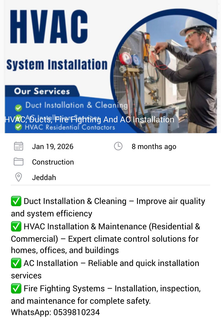 Jeddah, Air Conditioning, HVAC Installation