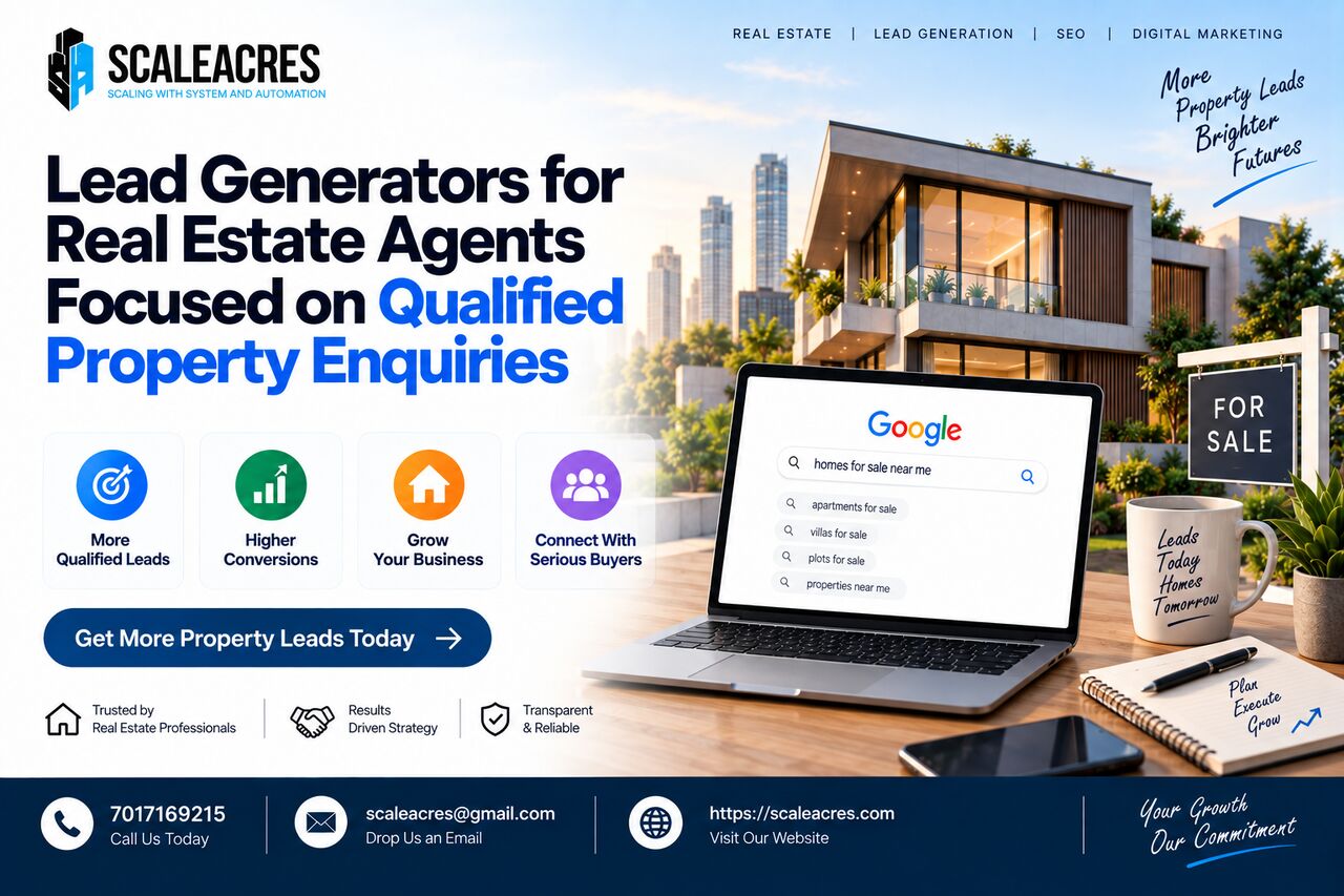 New Delhi, Real Estate, Lead Generators For Real Estate Agents Focused On Qualified Property Enquiries