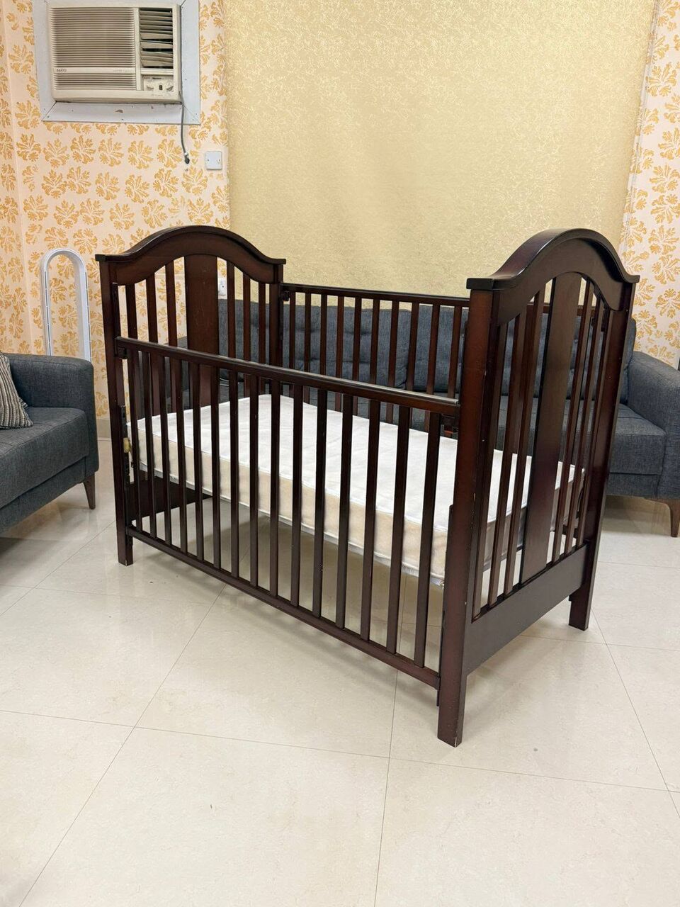 Riyadh, Baby & Kid Stuff, SAR 400,  Junior Brand Baby Wood Crib 130×70 Adjustable With Parents Bed