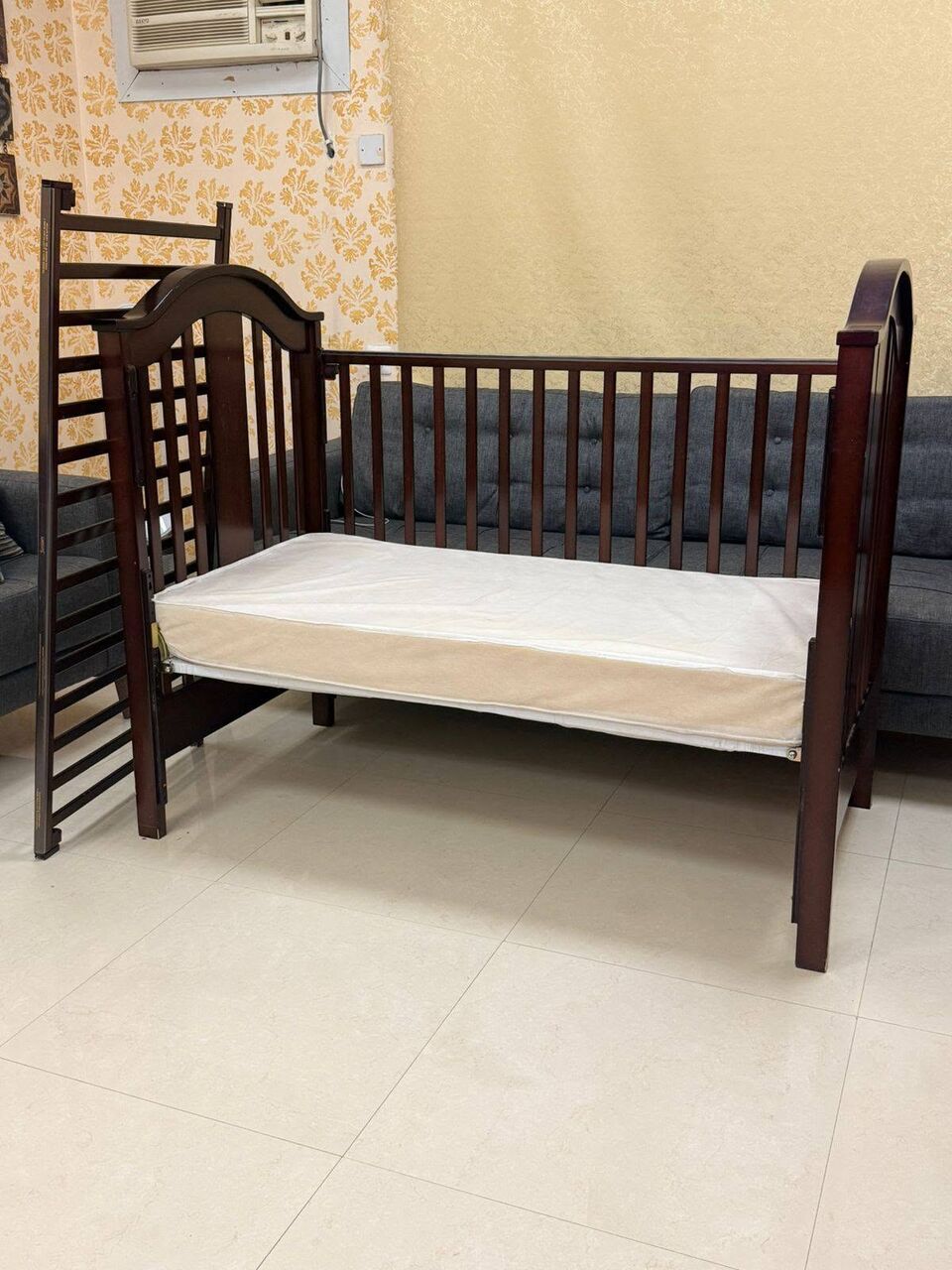 Riyadh, Baby & Kid Stuff, SAR 400,  Junior Brand Baby Wood Crib 130×70 Adjustable With Parents Bed