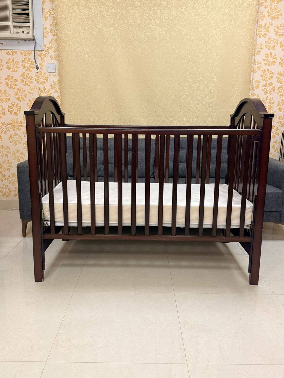 Riyadh, Baby & Kid Stuff, SAR 400,  Junior Brand Baby Wood Crib 130×70 Adjustable With Parents Bed