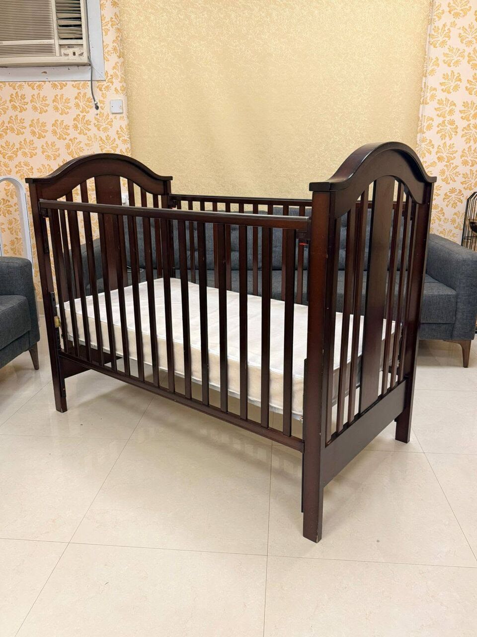 Riyadh, Baby & Kid Stuff, SAR 400,  Junior Brand Baby Wood Crib 130×70 Adjustable With Parents Bed