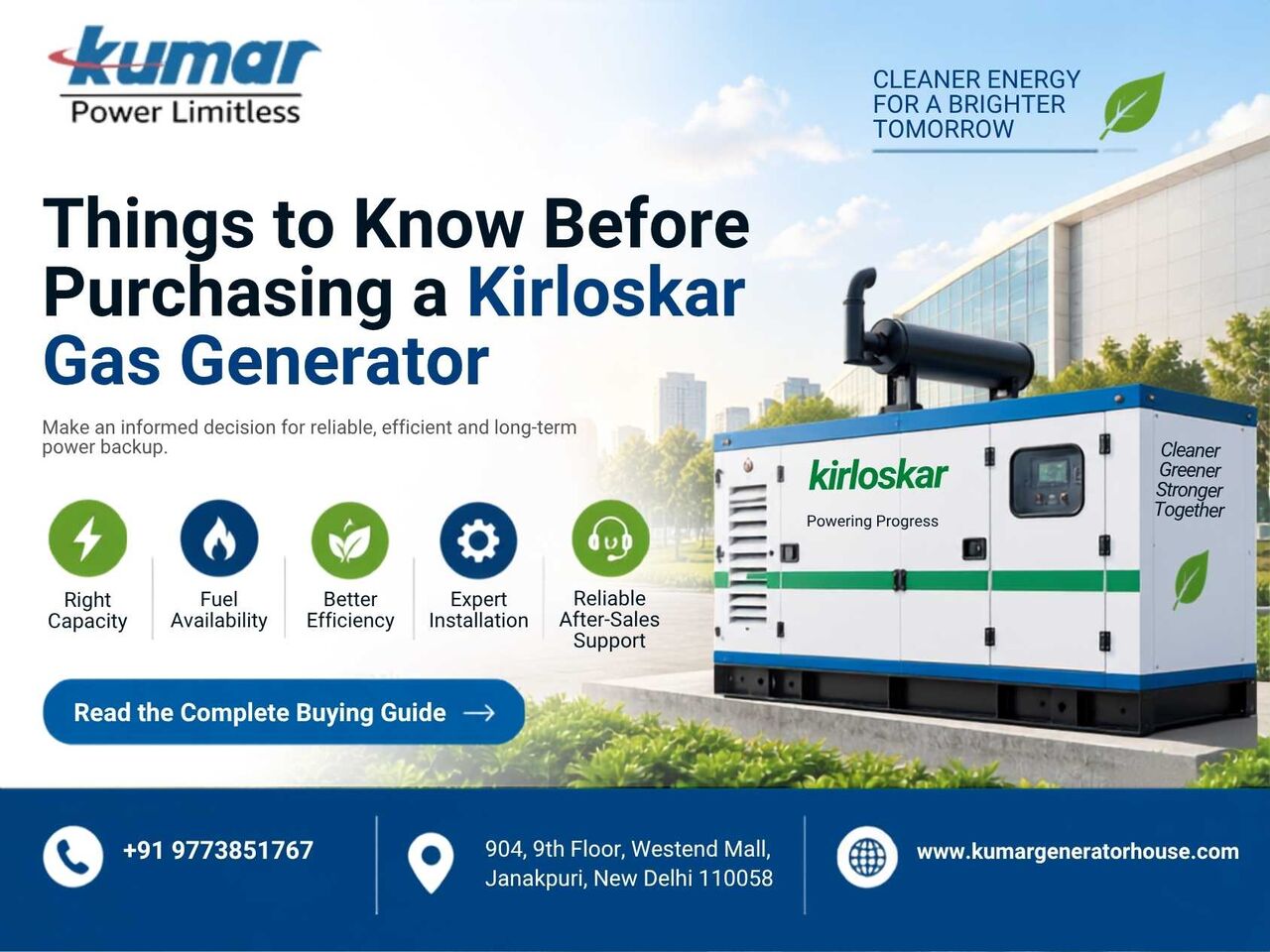 New Delhi, Industrial Machinery, Choose The Right Kirloskar Gas Generator For Your Power Needs