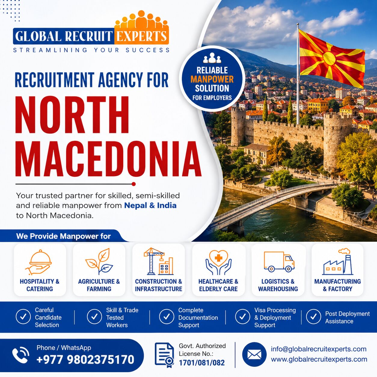 Kathmandu, Manpower, Recruitment Agency For North Macedonia &ndash; Global Recruit Experts