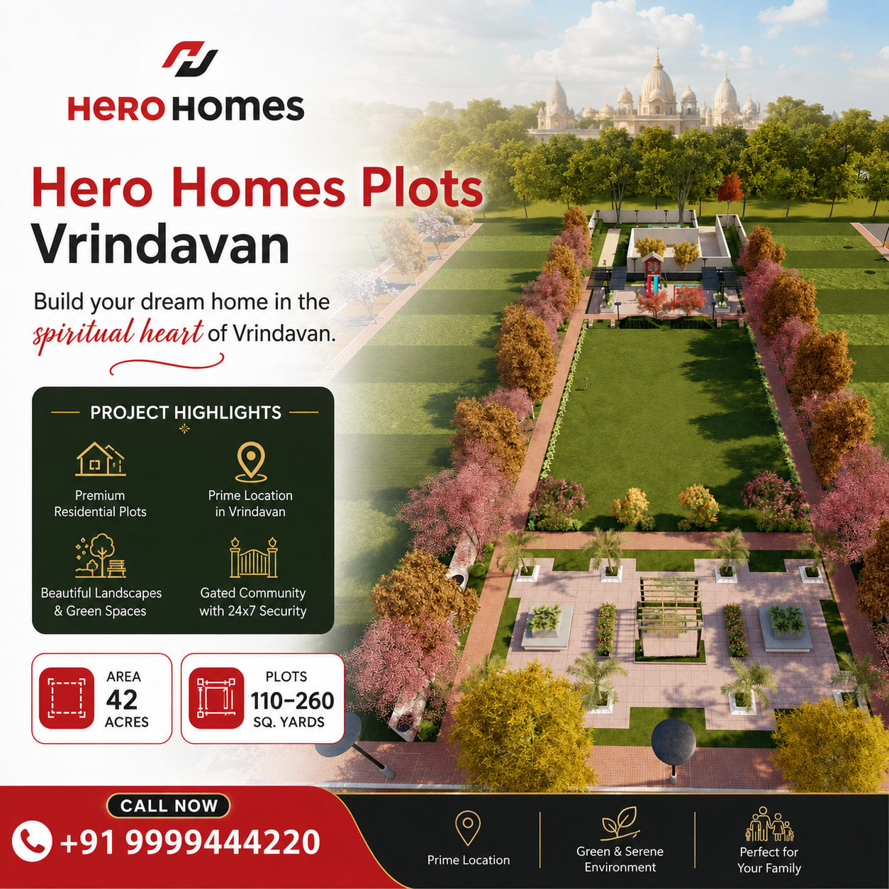 Lucknow, Residential Plots, INR 9500000,  110 Sq. Yard,  Hero Homes Vrindavan Near Banke Bihari Temple: Location & Connectivity