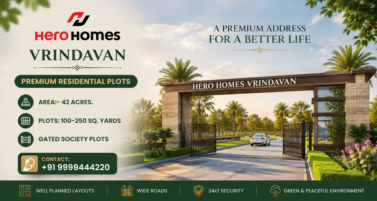 Lucknow, Residential Plots, INR 9500000,  110 Sq. Yard,  Hero Homes Vrindavan Near Banke Bihari Temple: Location & Connectivity