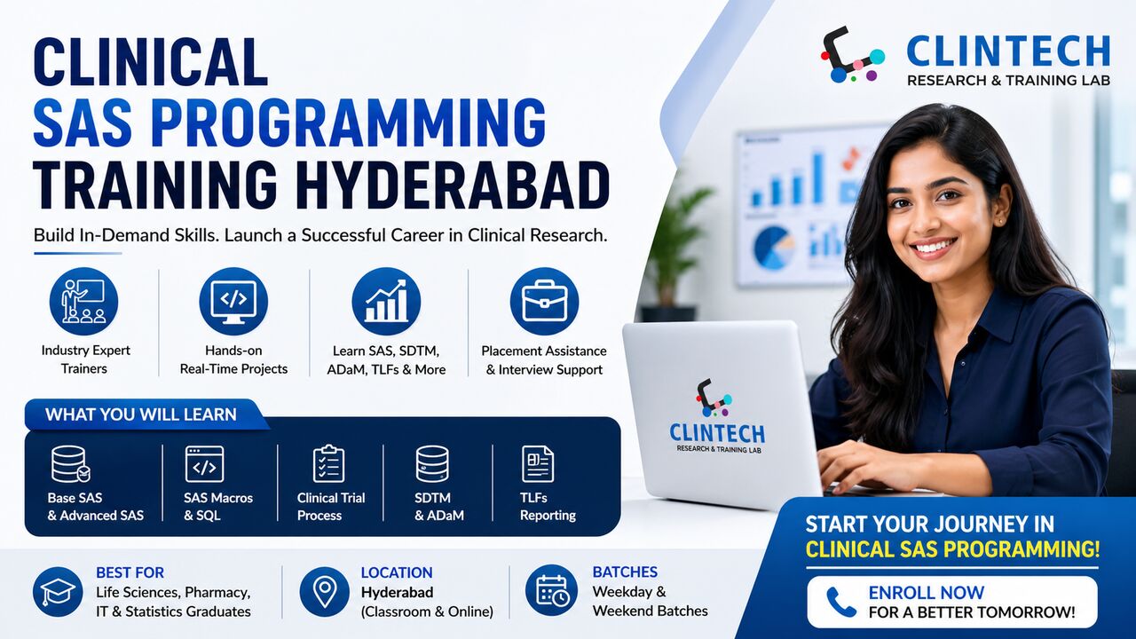 Hyderabad, Education, Clintech Solution - Online SAS Programming Course In Hyderabad