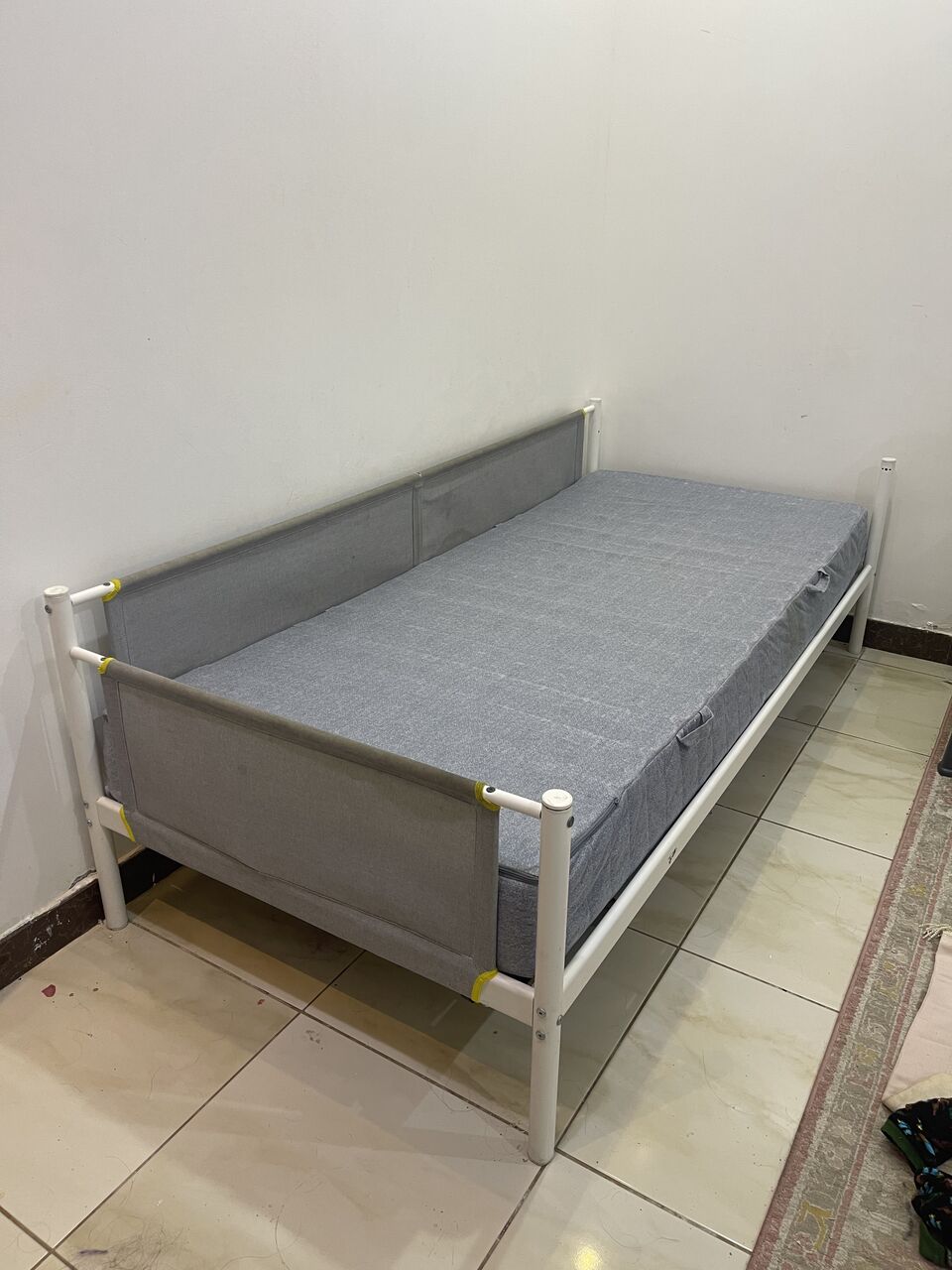 Riyadh, Furniture, SAR 350,  Single Bed Frame With Mattress & Safety Sides
