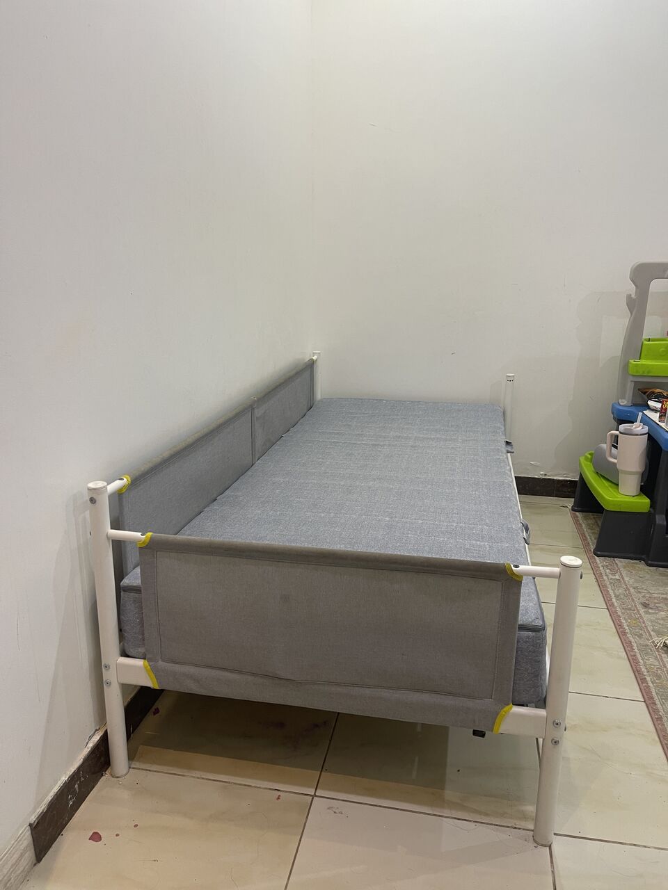 Riyadh, Furniture, SAR 350,  Single Bed Frame With Mattress & Safety Sides