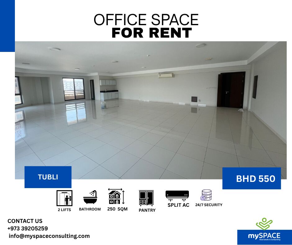 Tubli, Offices, BHD 550,  250 Sq. Meter,  Brand New Office For Rent In Tubli