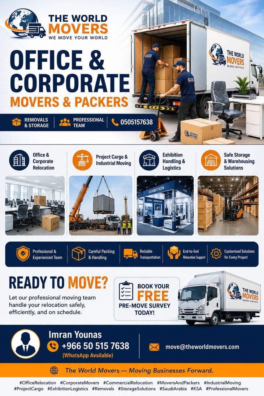 Dammam, Labor/Moving, OFFICE & CORPORATE MOVERS AND PACKERS►REMOVALS & STORAGE►PROFESSIONAL TEAM► 0505157638..