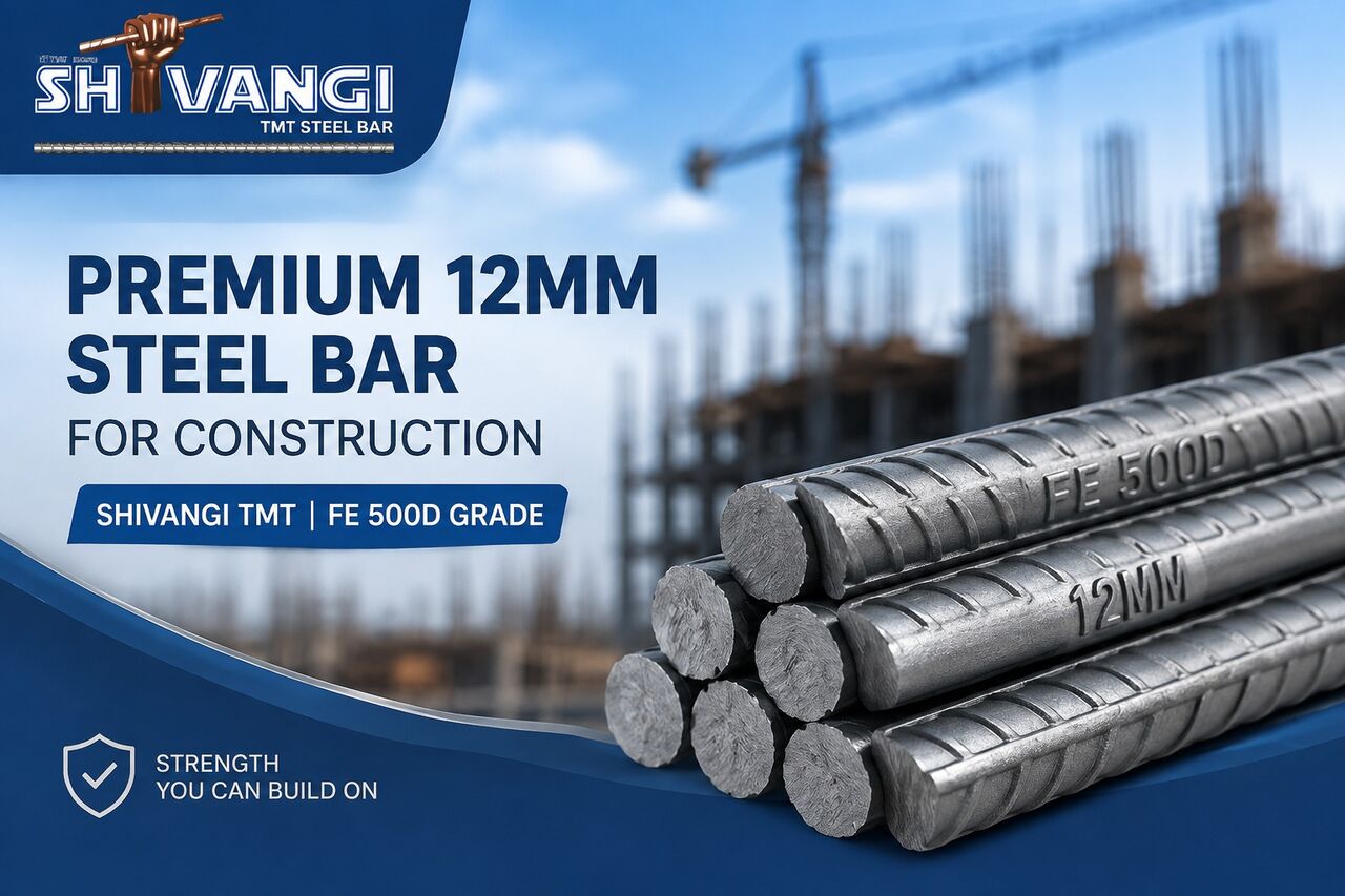Indore, Materials, Premium 12mm Steel Bar For Construction &ndash; Shivangi TMT | FE 500D Grade