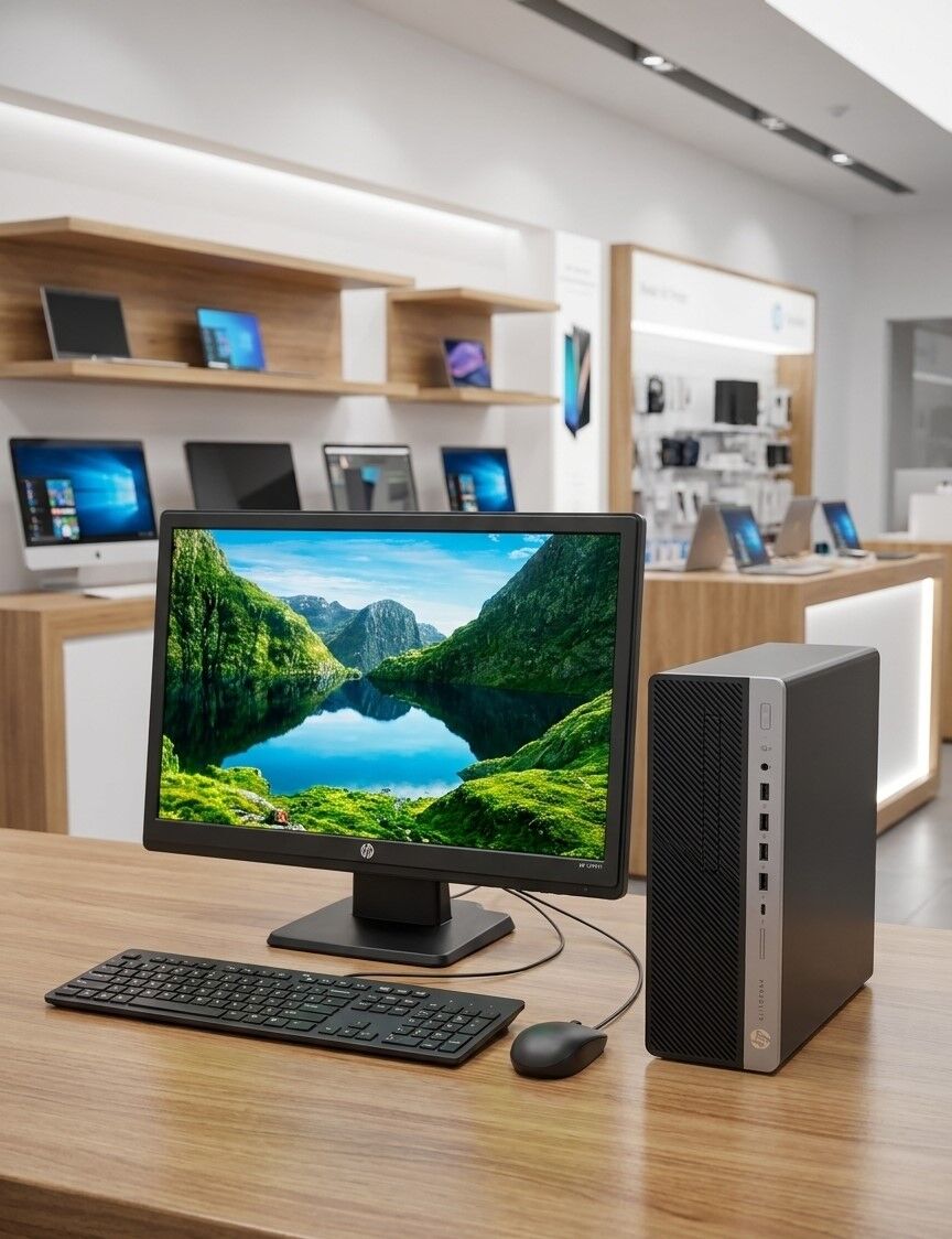 Isa Town, Computers, BHD 128,  HP EliteDesk Core I7 9th Generation Computer Set HP LED Wide Monitor 8GB RAM + 256GB SSD