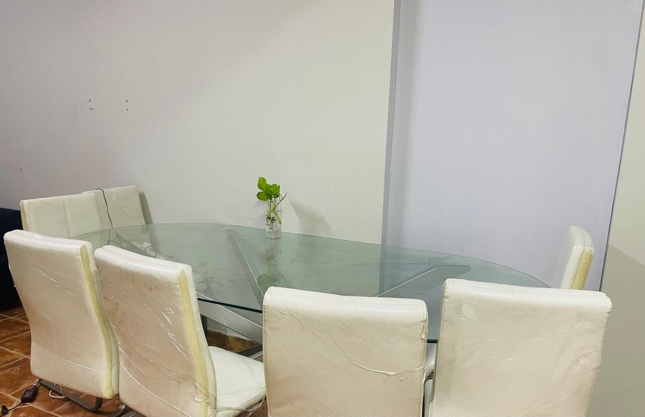 Khobar, Furniture, SAR 400,  Good Steel And Glass Table And 8 Chairs For Sale