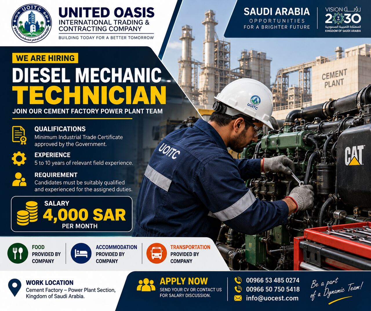 Jeddah, Jobs, DIESEL MECHANIC TECHNICIAN