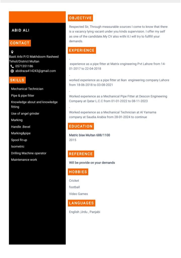 Jubail, Job Seekers, I Am Looking A Jobs