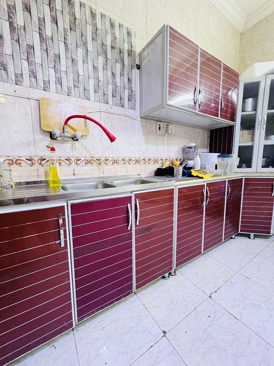 Al Marwah, Household Items, SAR 450,  Kitchen Cabinets(6mtr) (neat & Spacious)and Sofa (11 Seated)with Pillow Cushions(750 +450)