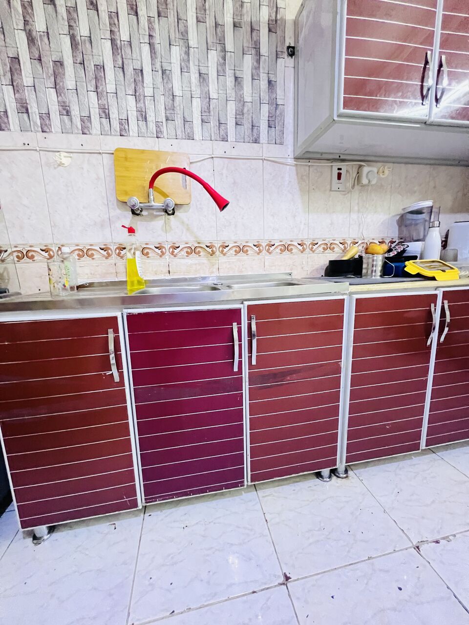Al Marwah, Household Items, SAR 450,  Kitchen Cabinets(6mtr) (neat & Spacious)and Sofa (11 Seated)with Pillow Cushions(750 +450)