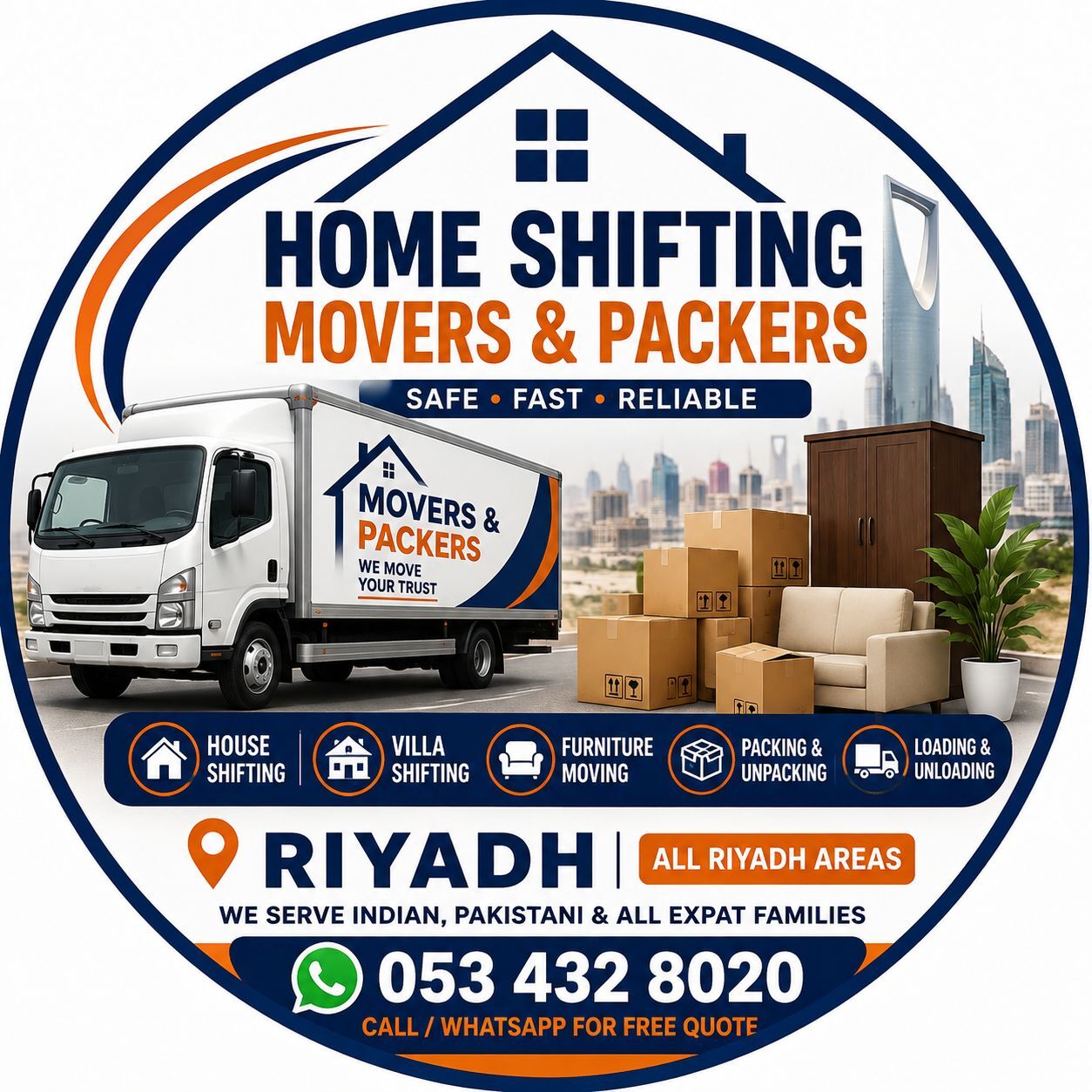 Riyadh, Relocation, Home Shifting Movers & Packers Riyadh | House & Villa Moving Service 053 432 8020