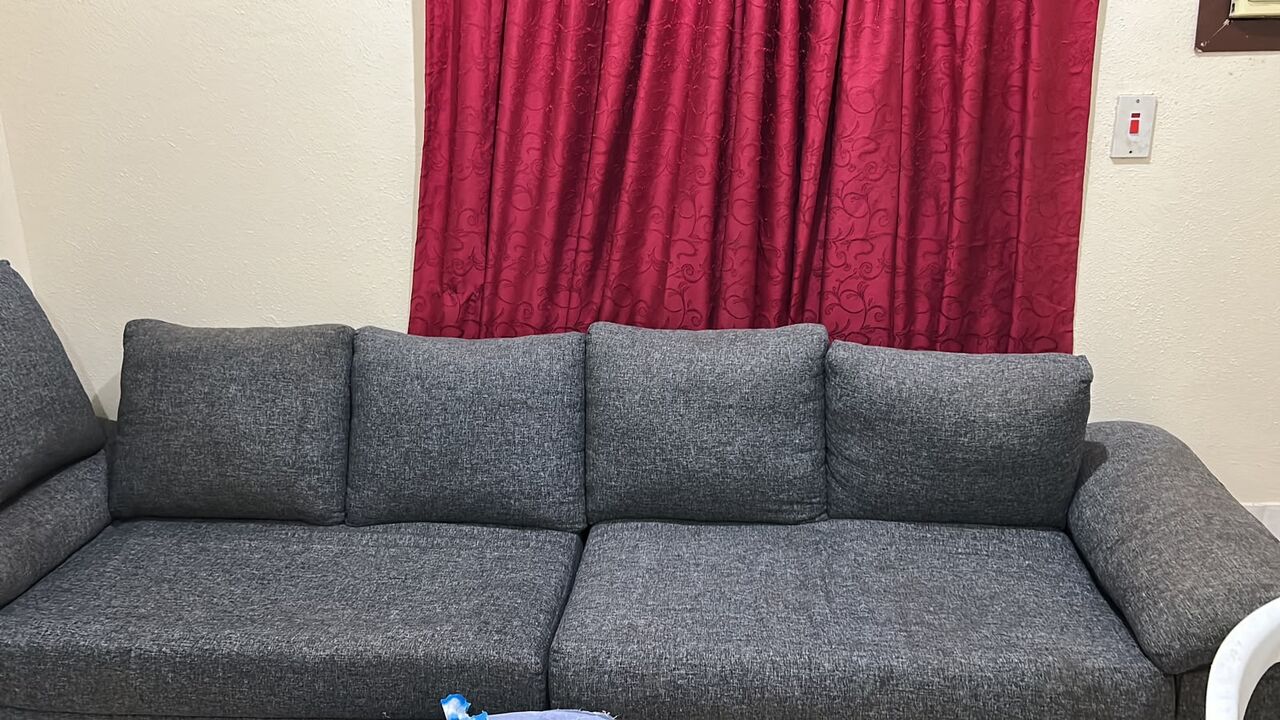 Jeddah, Furniture, SAR 150,  4 SEATER SOFA - DOUBLE PIECE , WOVEN FABRIC BRITISH STYLE