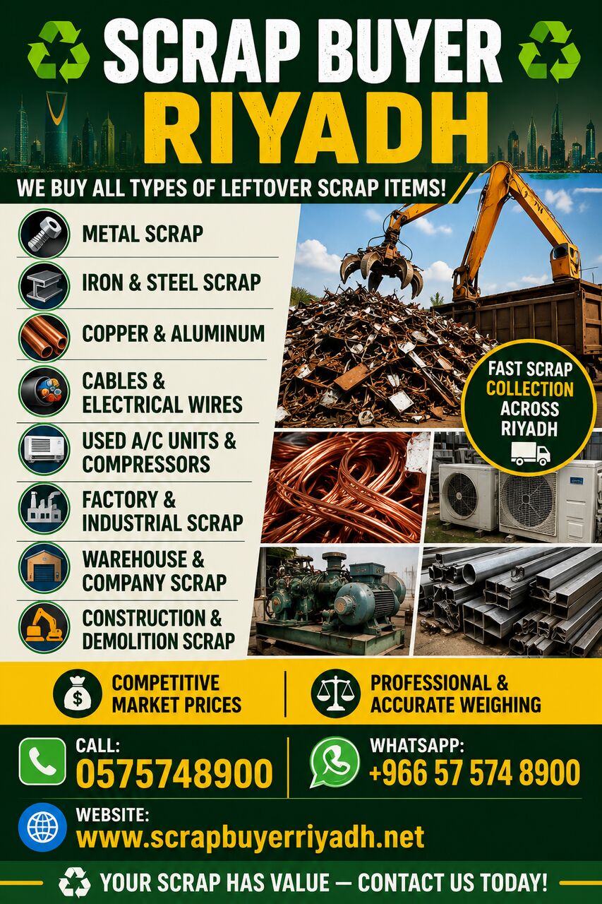 Riyadh, Items Wanted, Metals Scrap Buyer Riyadh Scraps Dealer Contact Us +966575748900