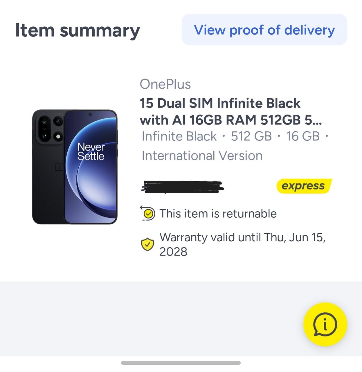 Riyadh, Mobile Phones, SAR 3500,  OnePlus 15 Infinite Black 5G 16GB/ 512 GB International Version