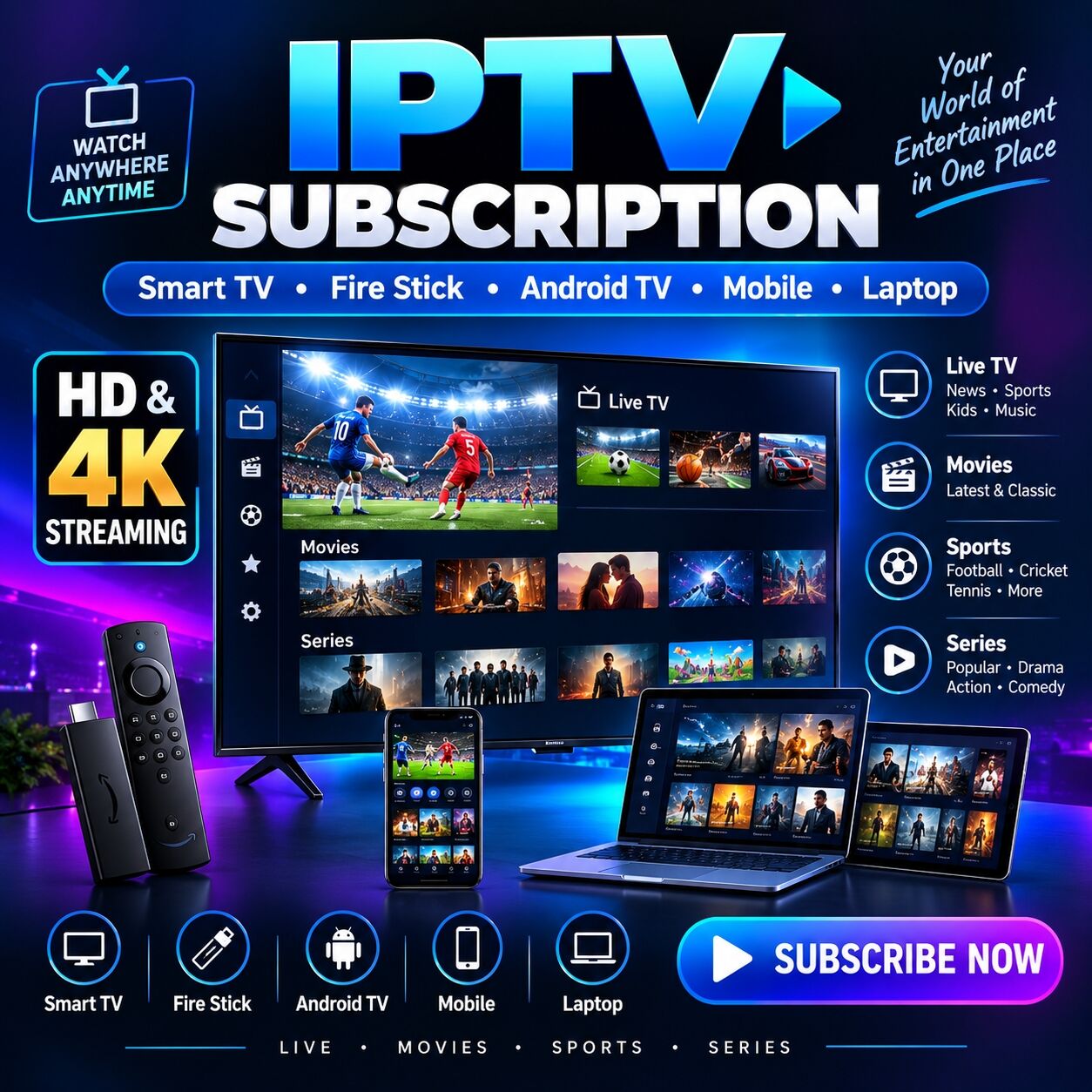 Jeddah, Job Seekers, IPTV 4K Subscription &ndash; Stream On TV &bull; Fire Stick &bull; Android &bull; Mobile &bull; Laptop & More