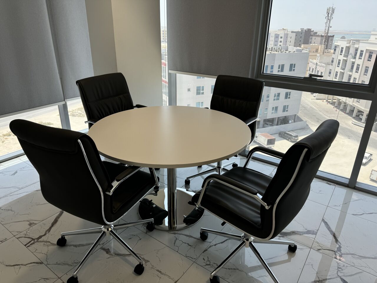 Al Seef, Furniture, BHD 200,  Round Meeting Table + 4 Low Back Chairs