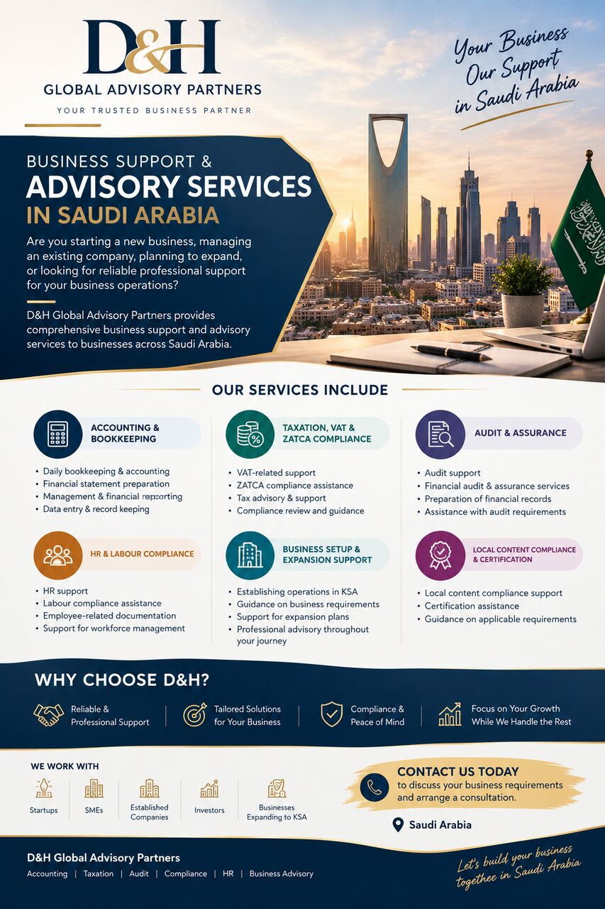 Dammam, Accounting, Business Support & Advisory Services In Saudi Arabia