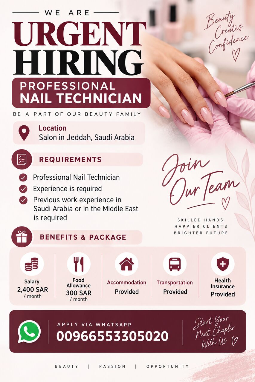 Jeddah, Jobs, Professional Nail Technician
